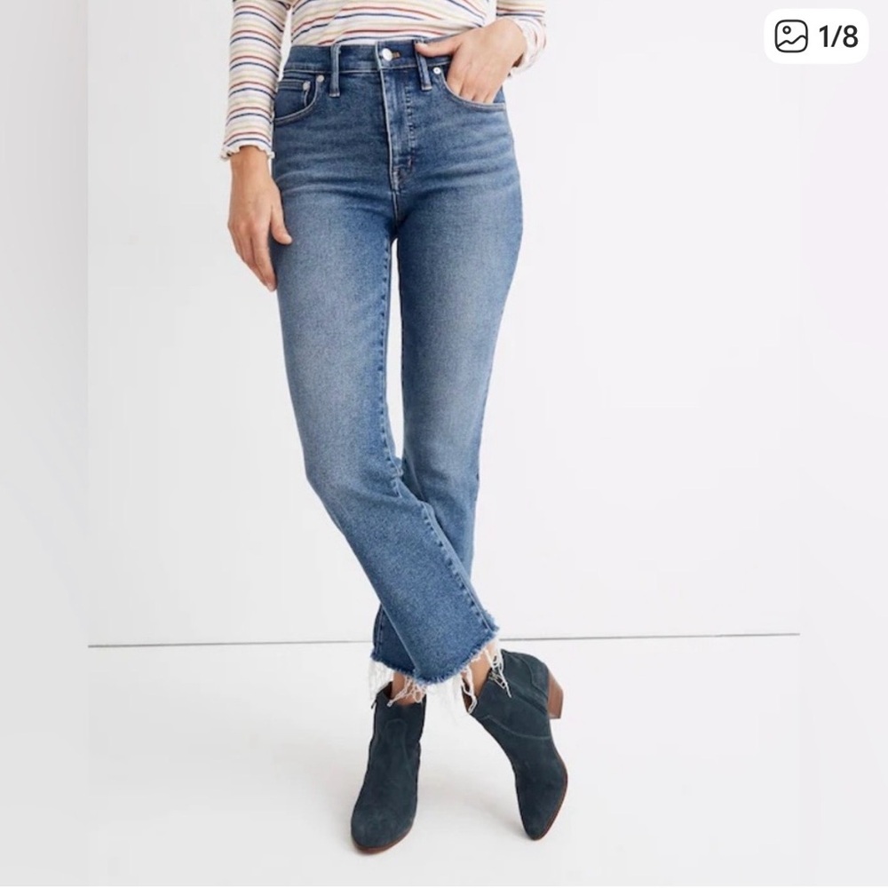 Madewell Cali Demi Boot Cut Jeans size 28 Raw Hem